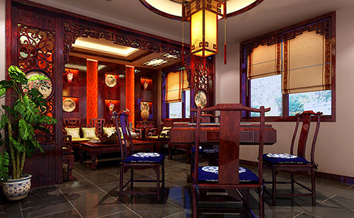 多祥镇古典中式风格茶楼包间设计装修效果图